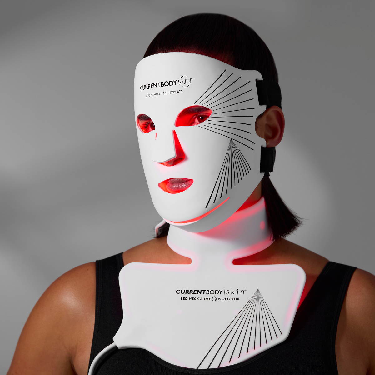 CurrentBody Skin LED Lichttherapie Maske der 2. Generation, Gesicht und Hals & Dekolleté Set - Black Friday Angebot